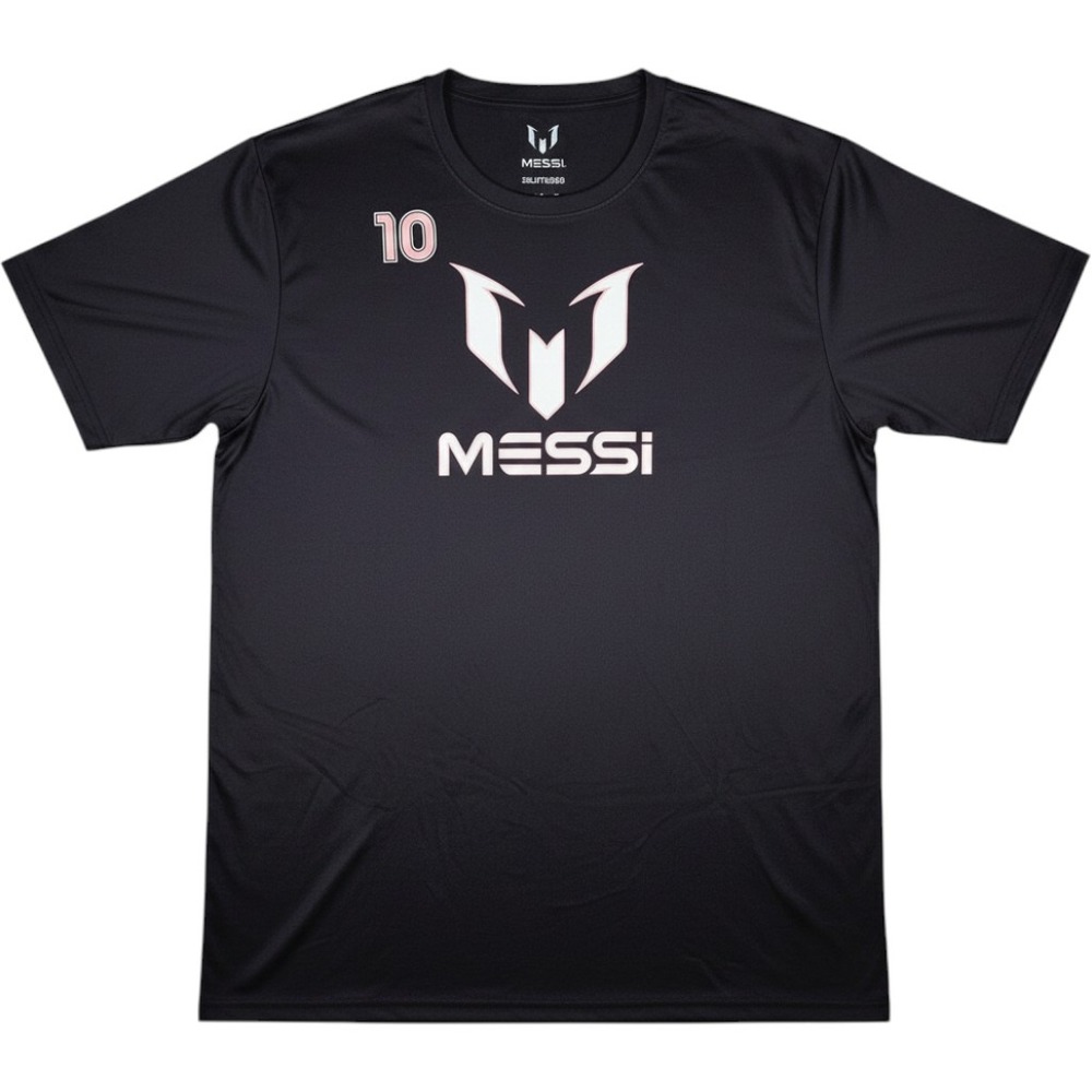 Messi Logo Tee MMN0076USW Men 3XL Black Stretch Limo Soccer Graphic T-Shirt NWT